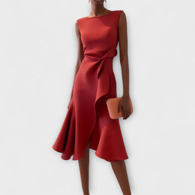 Juliette – Asymmetrische midi-jurk met plooien