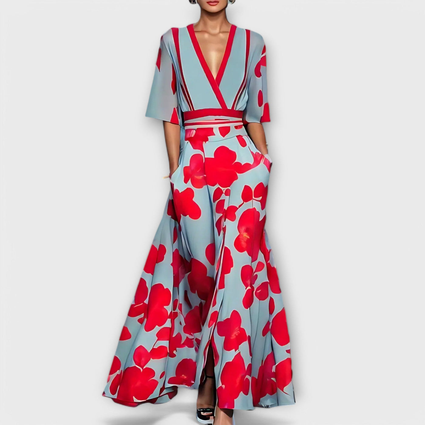 Elise – Elegante bloemenprint kokerjurk
