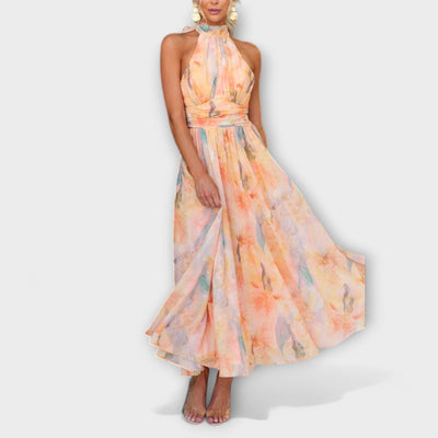 Cristal - Premium jurk met aquarelprint