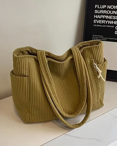 Vivi – Geribde draagtas met koorddetail