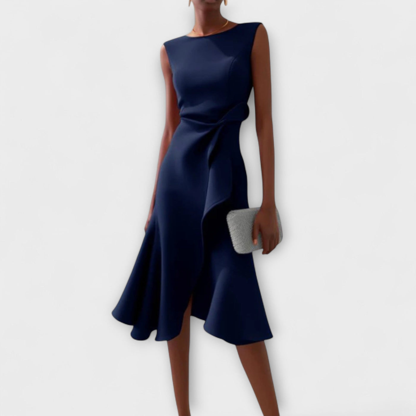 Juliette – Asymmetrische midi-jurk met plooien