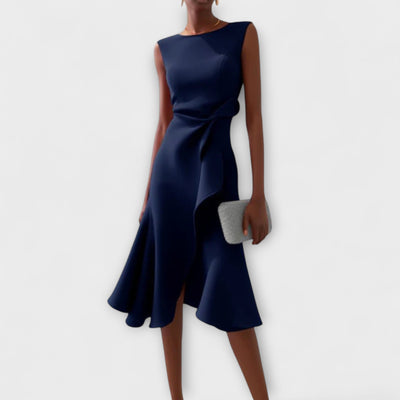 Juliette – Asymmetrische midi-jurk met plooien