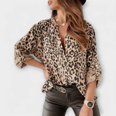 Catrin - Modieus blouse met luipaardprint