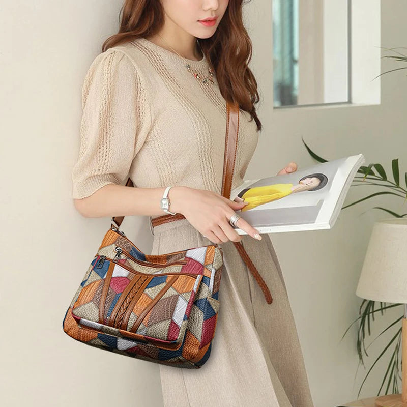 Vivi – Patchwork tas van vegan leer