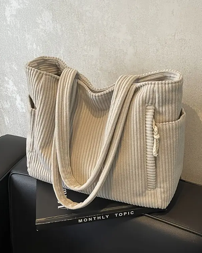 Vivi – Geribde draagtas met koorddetail