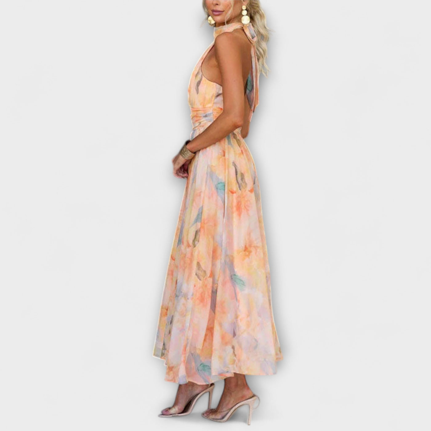 Cristal - Premium jurk met aquarelprint
