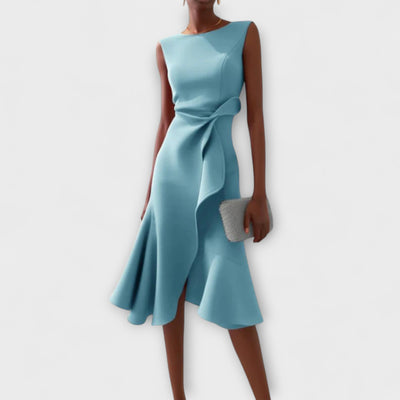 Juliette – Asymmetrische midi-jurk met plooien