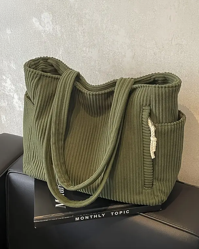 Vivi – Geribde draagtas met koorddetail