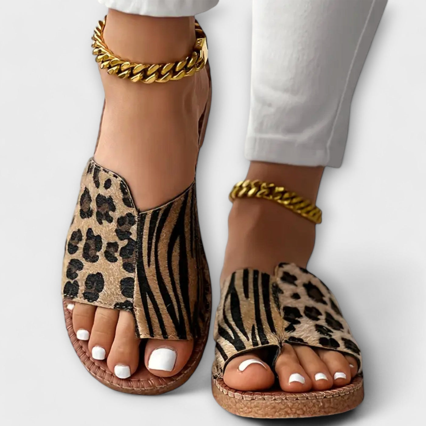 Isa - Slippers met luipaardprint