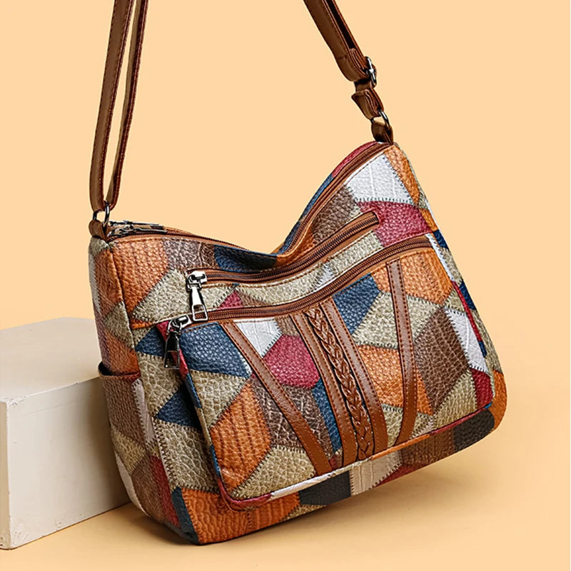 Vivi – Patchwork tas van vegan leer