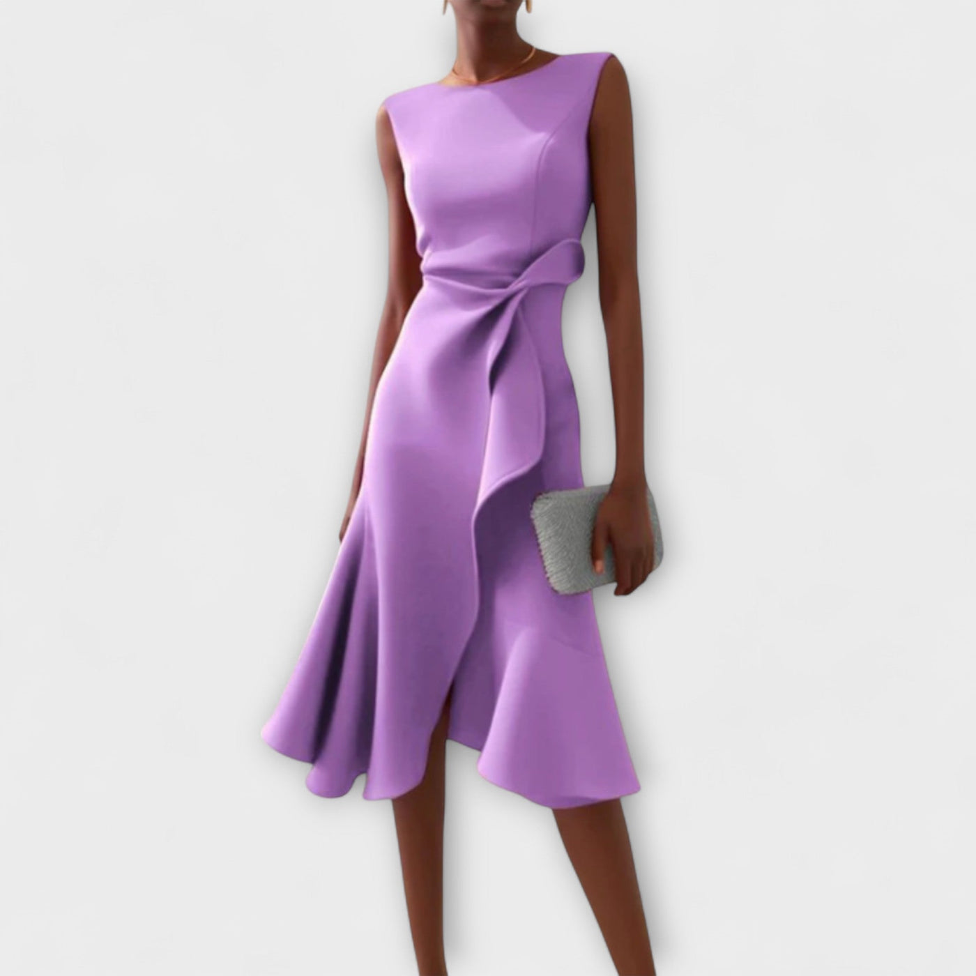 Juliette – Asymmetrische midi-jurk met plooien