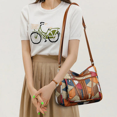 Vivi – Patchwork tas van vegan leer