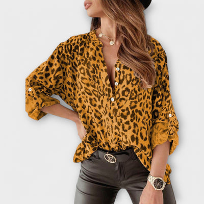 Catrin - Modieus blouse met luipaardprint