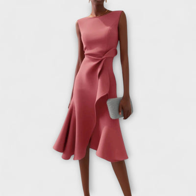 Juliette – Asymmetrische midi-jurk met plooien