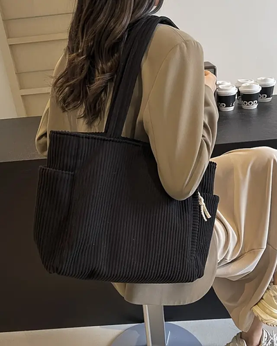 Vivi – Geribde draagtas met koorddetail