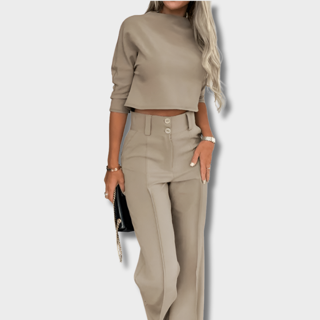 Cleo – Elegante crop top-set voor dames
