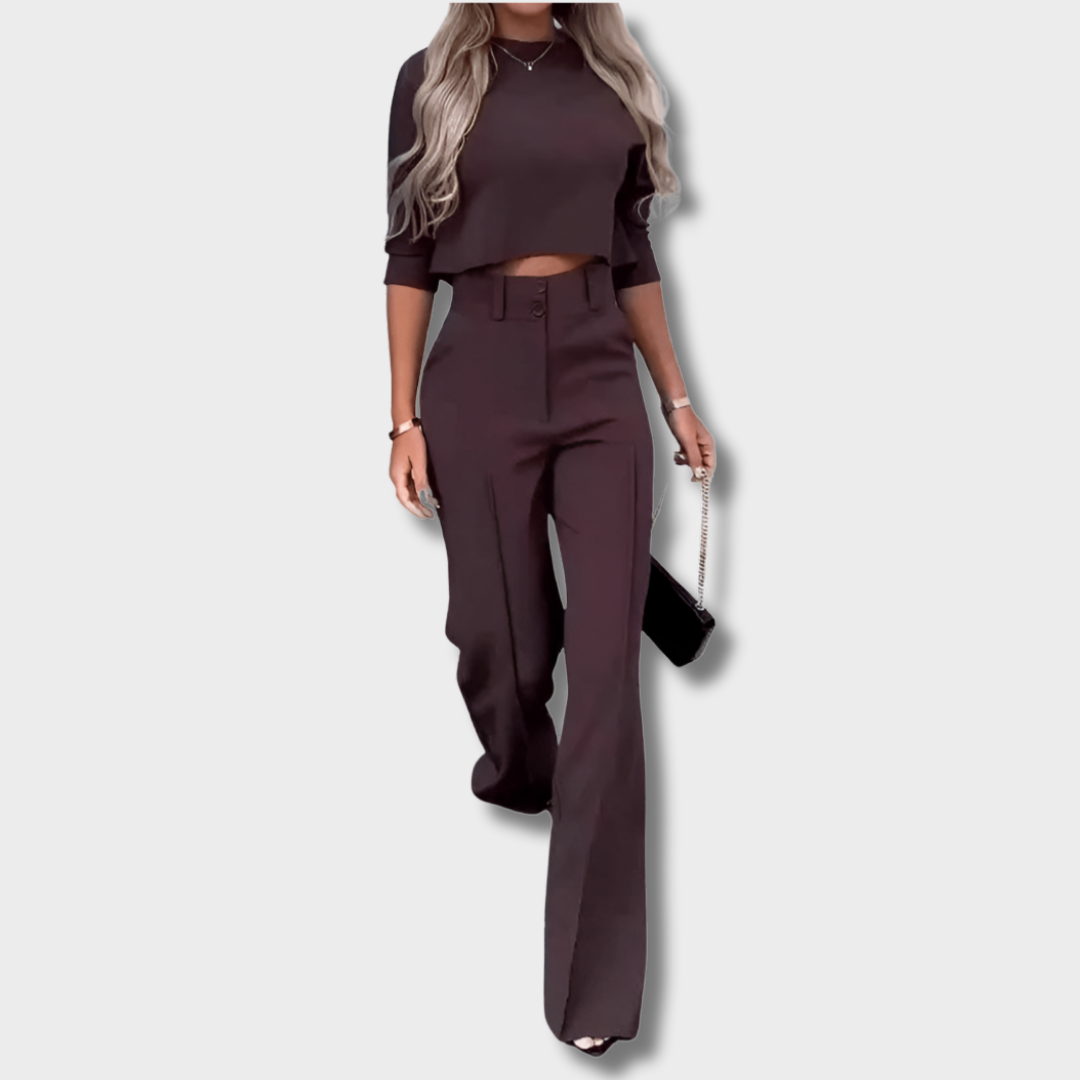 Cleo – Elegante crop top-set voor dames