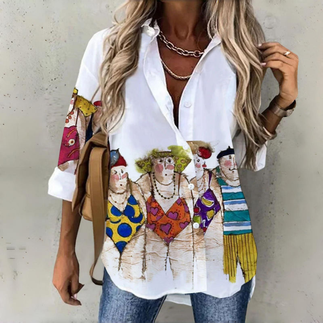 Letty - Casual blouse met abstracte print
