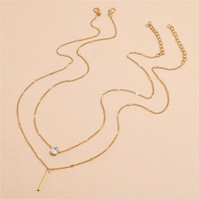 Vintage halsketting set met gouden hanger