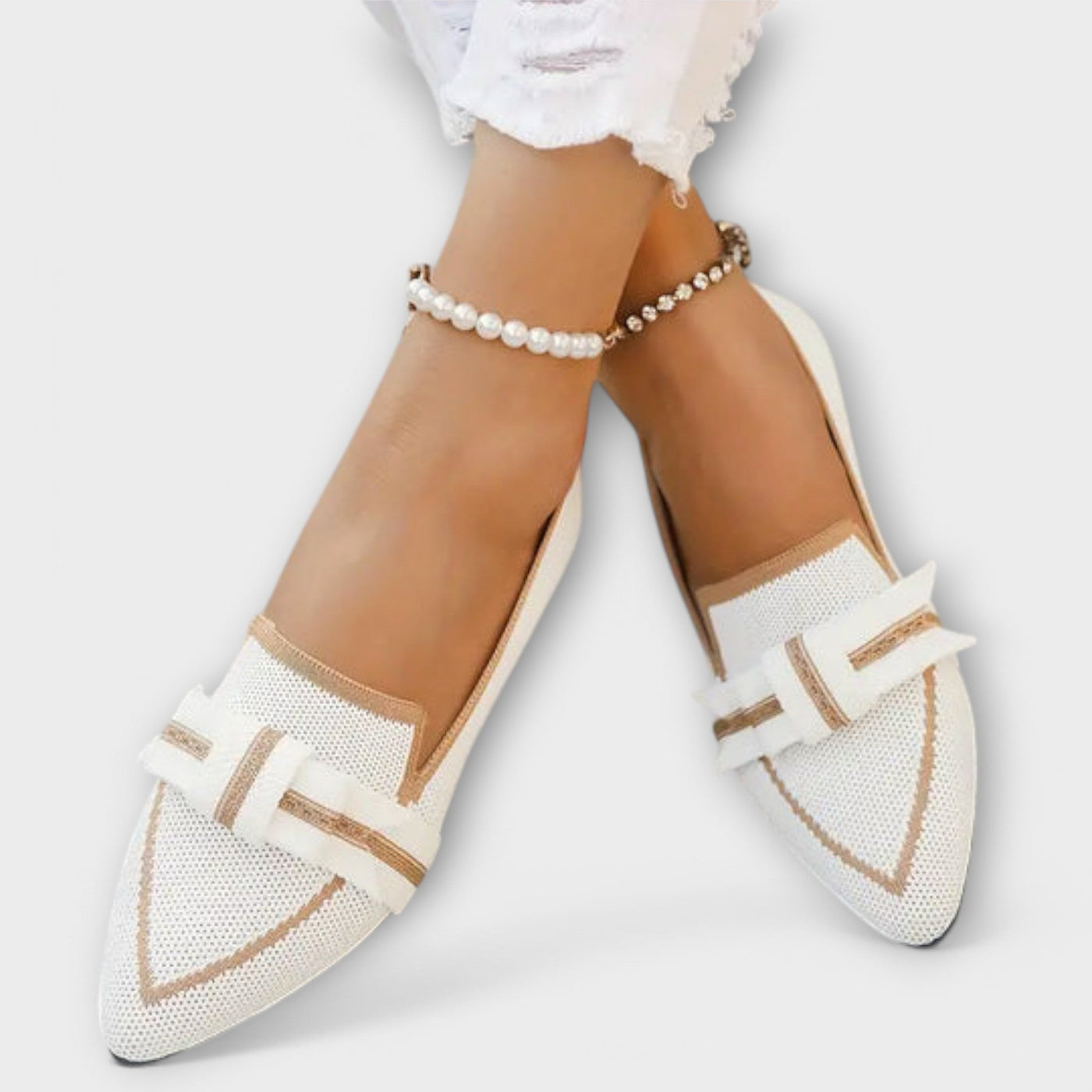 Hendrika - Platte damesschoenen met geknoopt design
