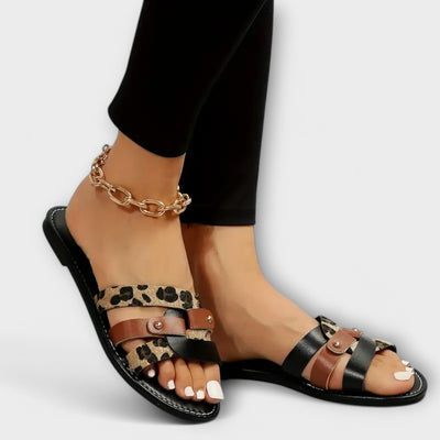 Sara - Luipaard sandalen