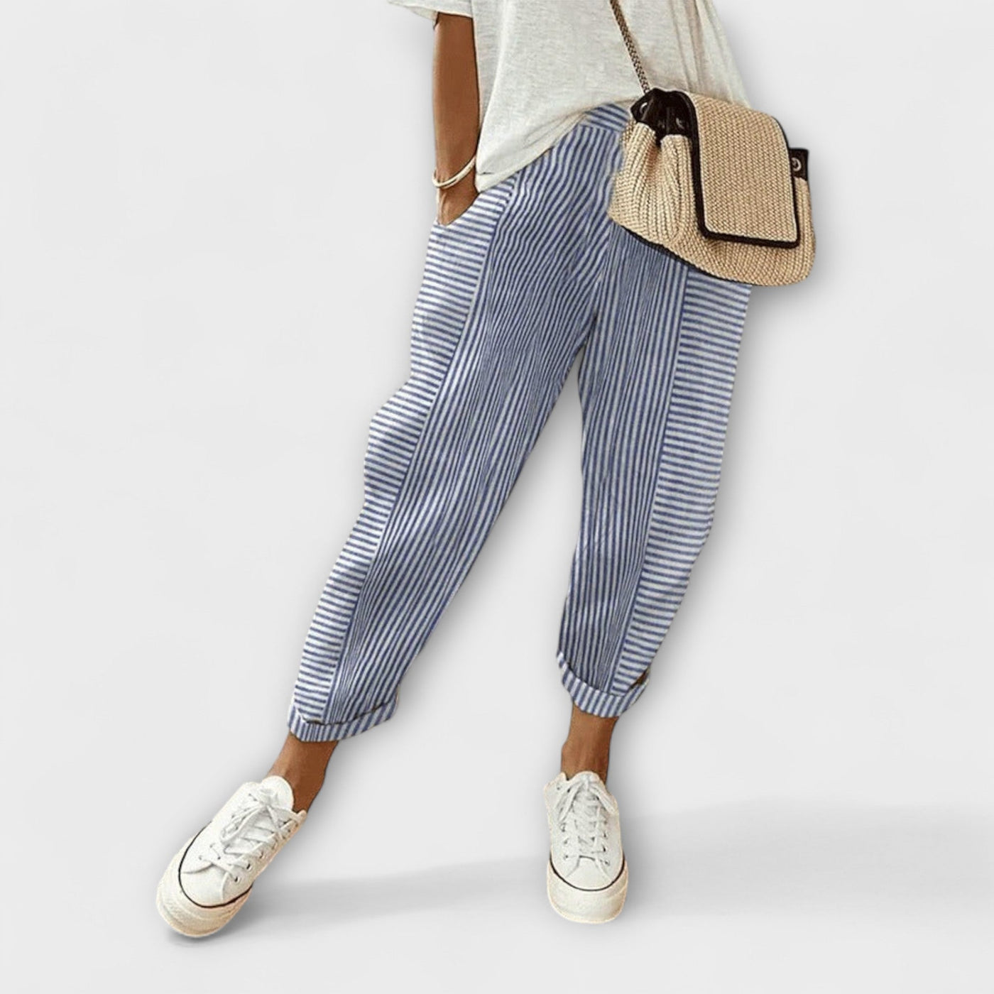 Saskia - Comfortabele gestreepte broek