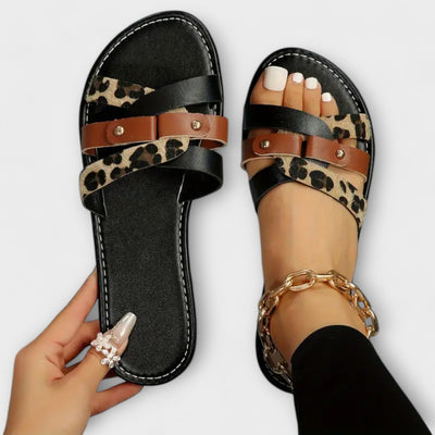 Sara - Luipaard sandalen